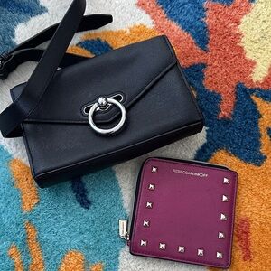 Rebecca Minkoff Black Crossbody Bag with Purple Wallet